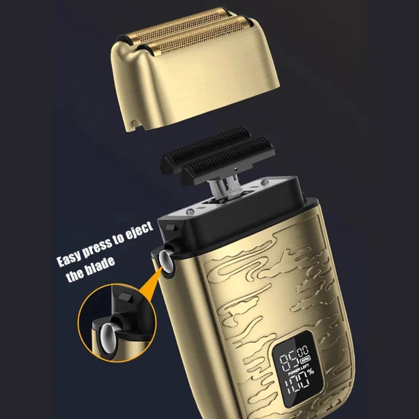 3-Speed Waterproof Electric Razor with LCD Display for Men - Image 4