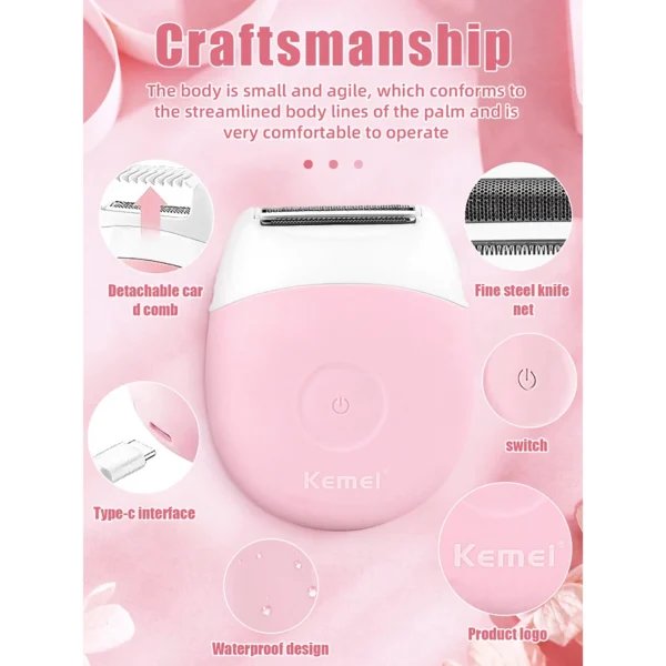 Waterproof Electric Epilator and Hair Remover - Image 4