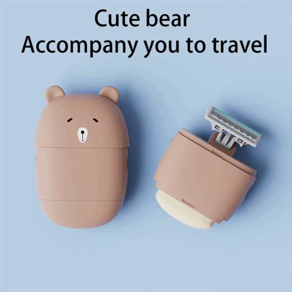 Portable Cute Bear Razor Set for Women with Skin Care - Image 2