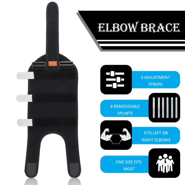 Elastic Compression Elbow Brace with Aluminum Strips Support - Image 4