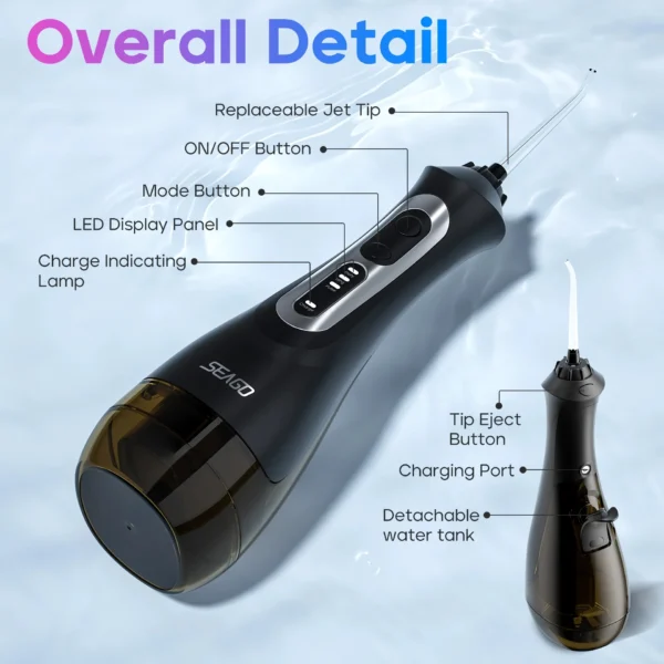 Portable Water Flosser — USB Rechargeable With 3 Modes - Image 7