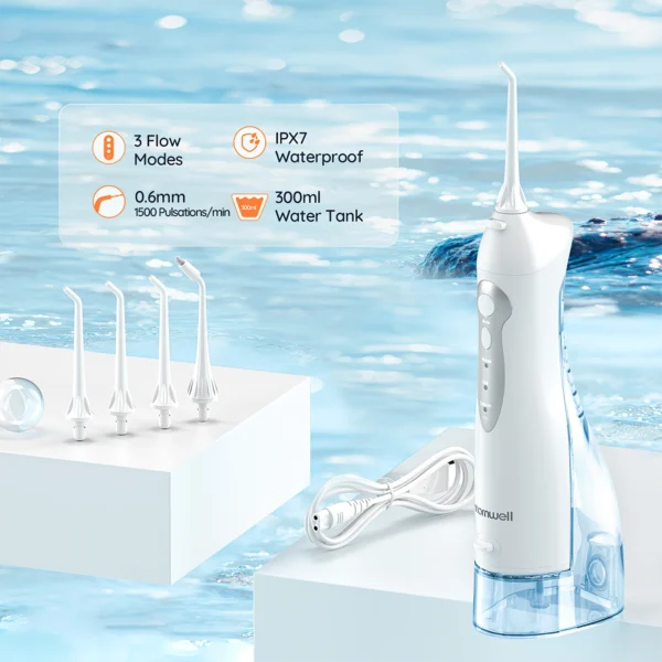 Rechargeable Water Flosser with 4 Nozzles - Image 2