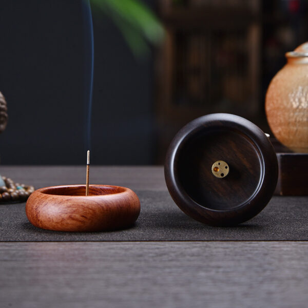 Elegant Black Sandalwood Incense Holder with Multi-Caliber Burners - Image 3