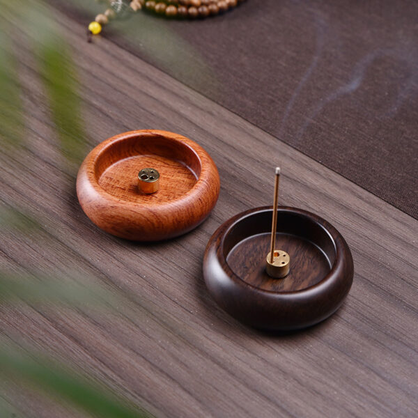 Elegant Black Sandalwood Incense Holder with Multi-Caliber Burners - Image 2
