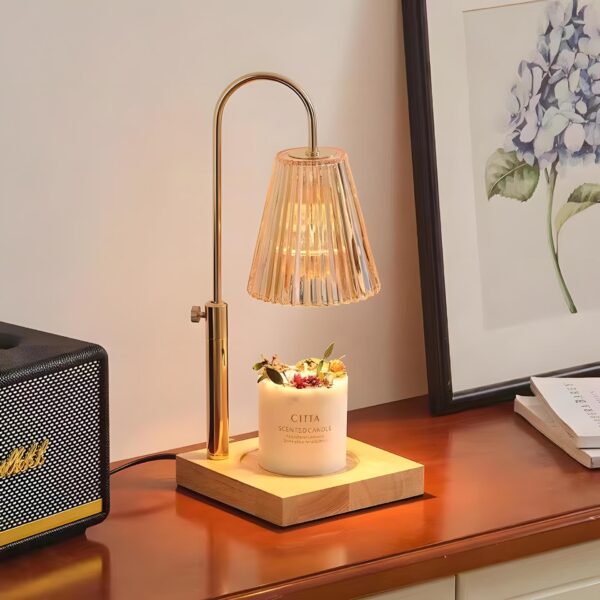 Retro Candle Warmer Lamp with LED Dimming Aromatherapy - Image 2