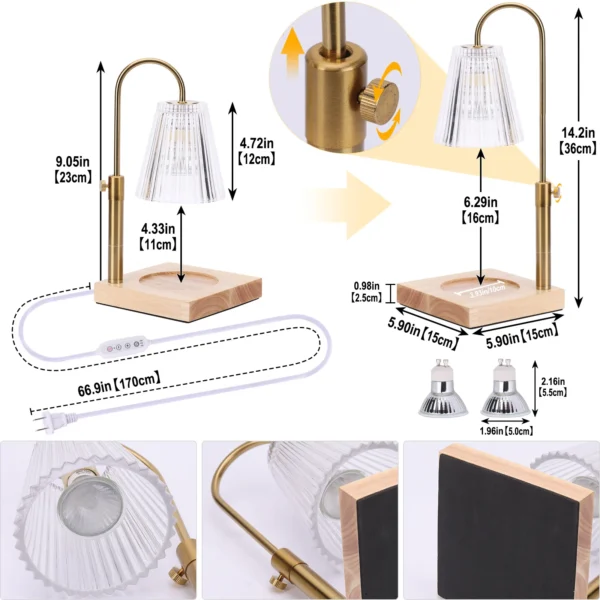 Retro Candle Warmer Lamp with LED Dimming Aromatherapy - Image 7