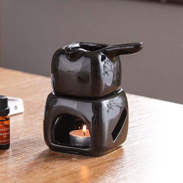 Elegant Ceramic Candle Holder & Tea Warmer Set - Image 2