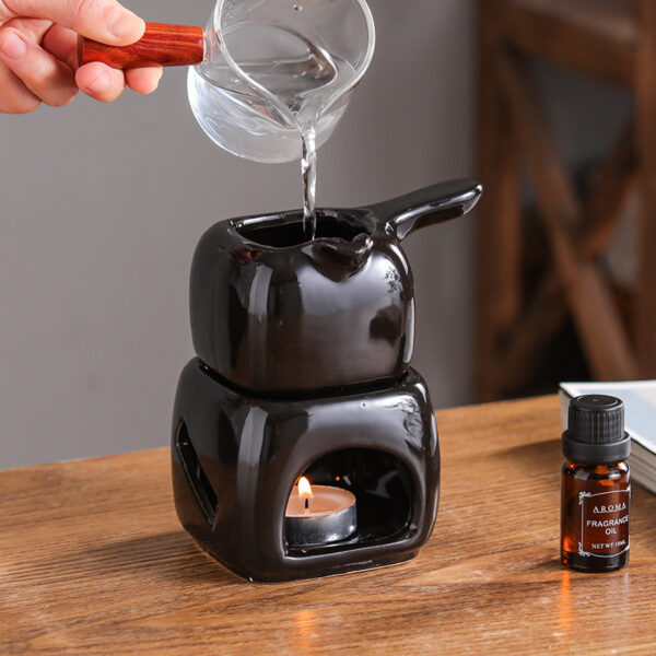 Elegant Ceramic Candle Holder & Tea Warmer Set - Image 4