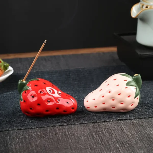 Porcelain Strawberry Incense Holder - Image 3