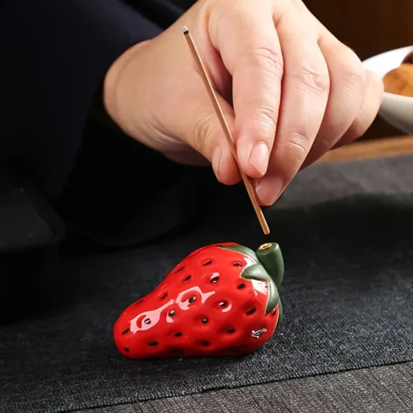 Porcelain Strawberry Incense Holder - Image 5