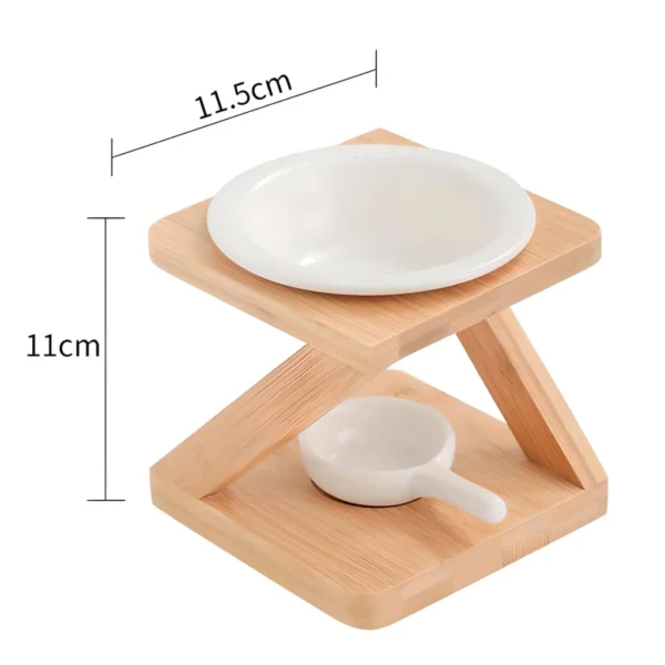 Bamboo Inclined Square Essential Oil Furnace Aroma Burner - Image 7