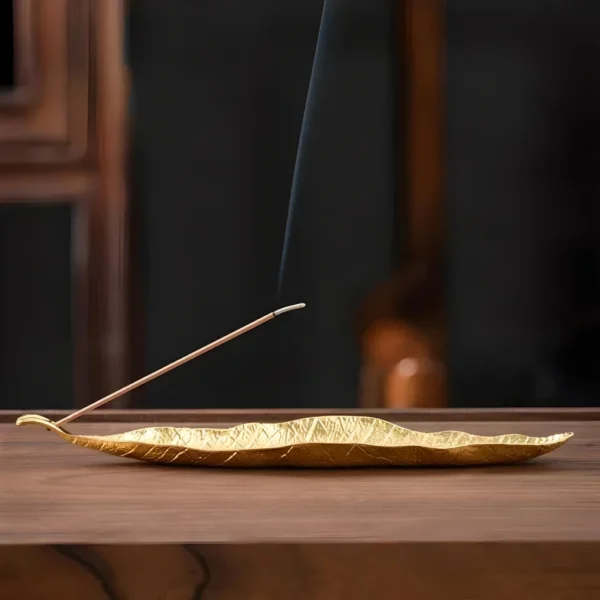 Elegant Bodhi Leaf Incense Stick Holder - Image 3