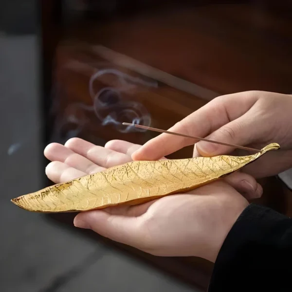 Elegant Bodhi Leaf Incense Stick Holder - Image 4
