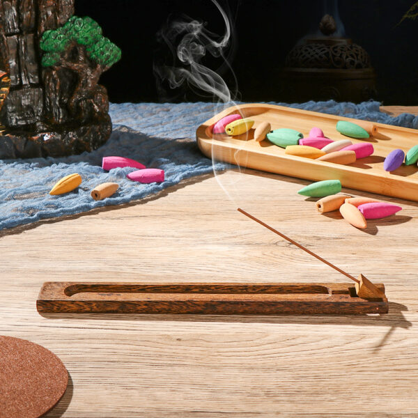 Elegant Wooden/Bamboo Incense Holder - Image 2