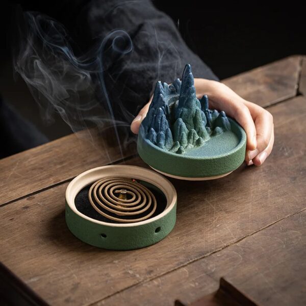Ceramic Mountains and Rivers Aromatherapy Incense Burner - Image 4