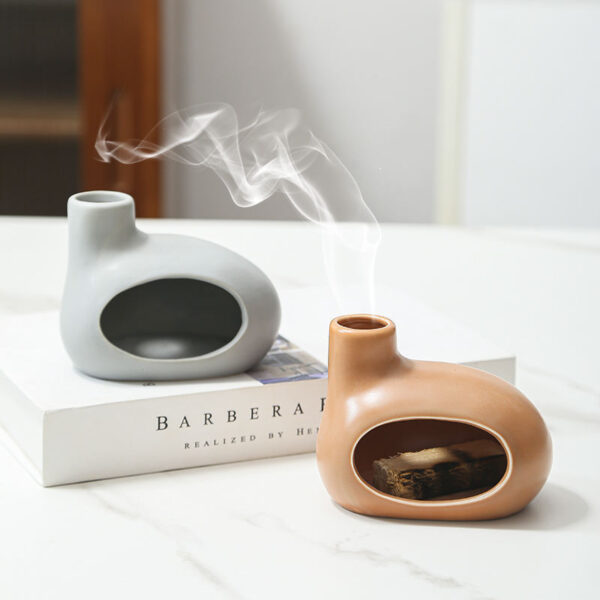 Palo Santo Holder Ceramic Tabletop Fireplace Incense Burner - Image 2