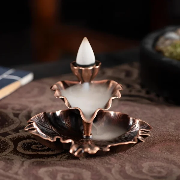 Leaf Tower Ceramic Backflow Incense Burner - Image 3