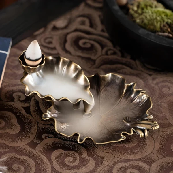 Leaf Tower Ceramic Backflow Incense Burner - Image 6