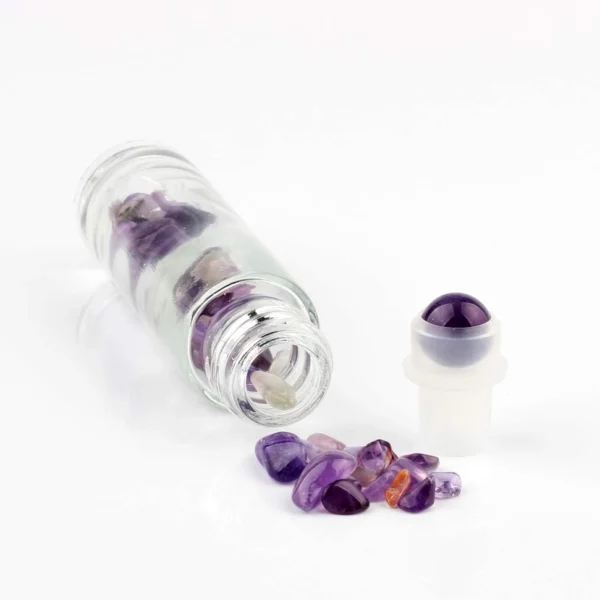 10ml Natural Gemstone Essential Oil Roller Bottles with Crystal Chips - Image 8