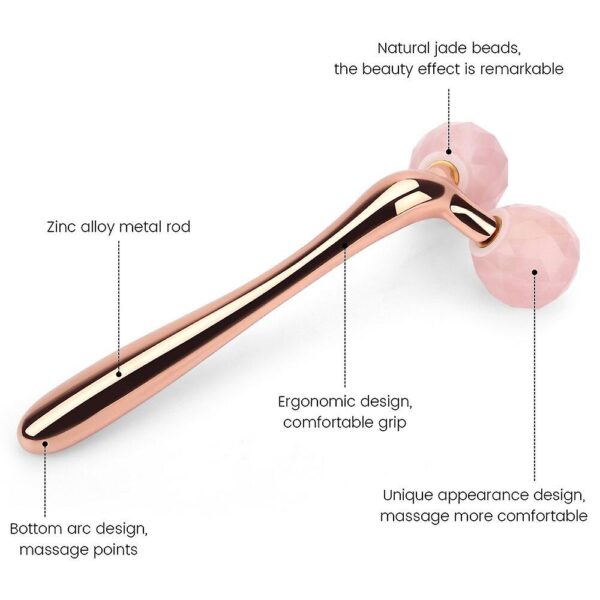 Rose Quartz 3D Roller V Facial Lifting Massager - Image 4