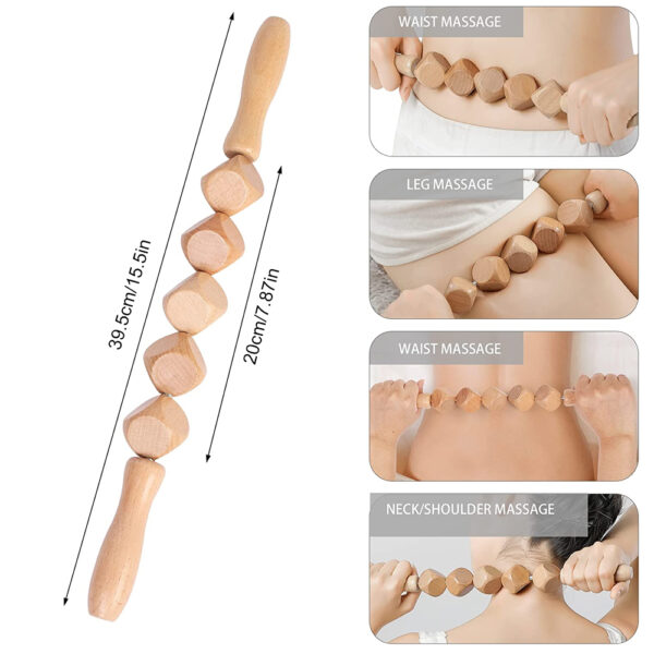 Wooden Therapy Massage Roller Tool for Lymphatic Drainage & Muscle Release - Image 6