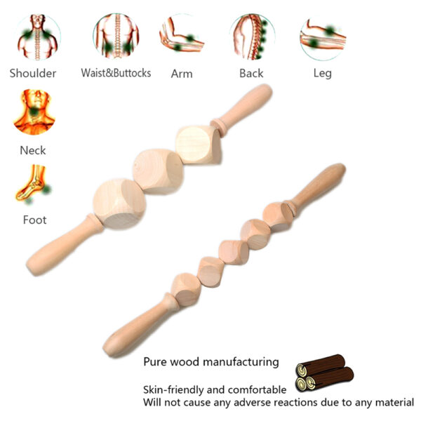 Wooden Therapy Massage Roller Tool for Lymphatic Drainage & Muscle Release - Image 4