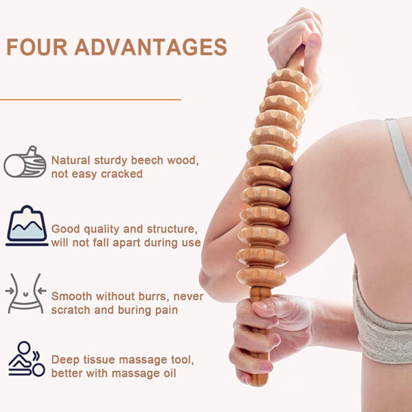 Wood Therapy Roller Massage Tool for Cellulite and Lymphatic Drainage - Image 2