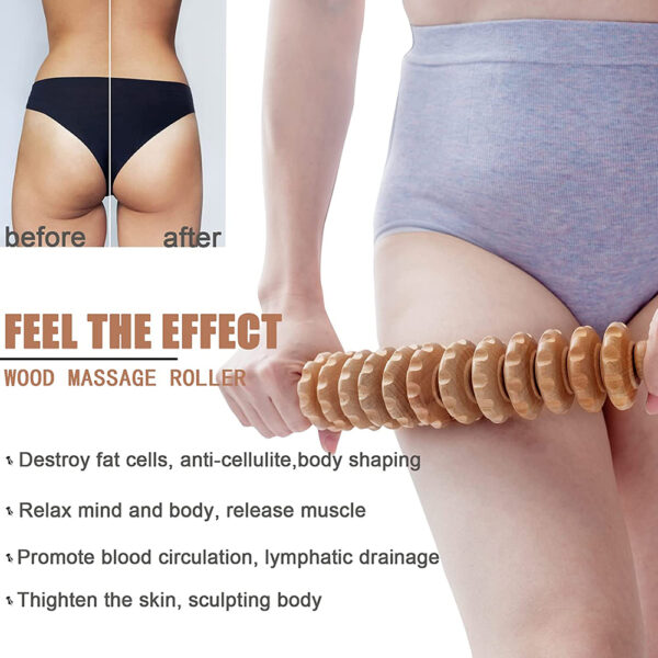 Wood Therapy Roller Massage Tool for Cellulite and Lymphatic Drainage - Image 3