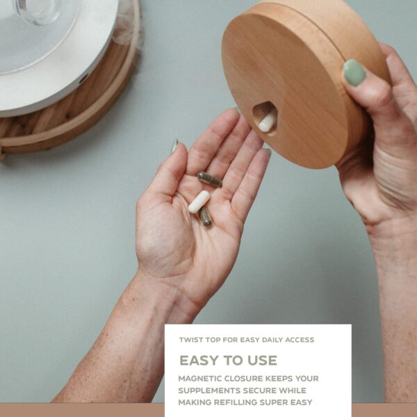 Wooden Weekly Pill Organizer - Image 3