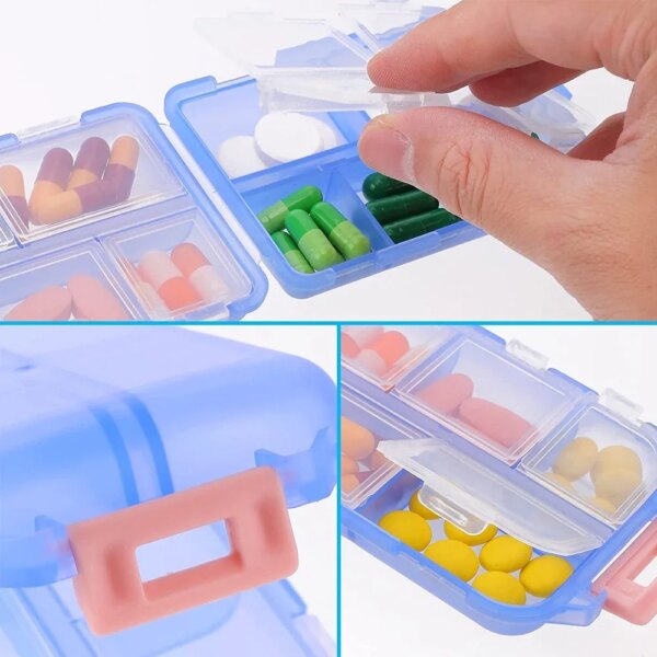 Travel Pill Organizer Pocket Portable Pill Case with 10 Compartments - Image 7