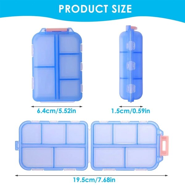 Travel Pill Organizer Pocket Portable Pill Case with 10 Compartments - Image 9