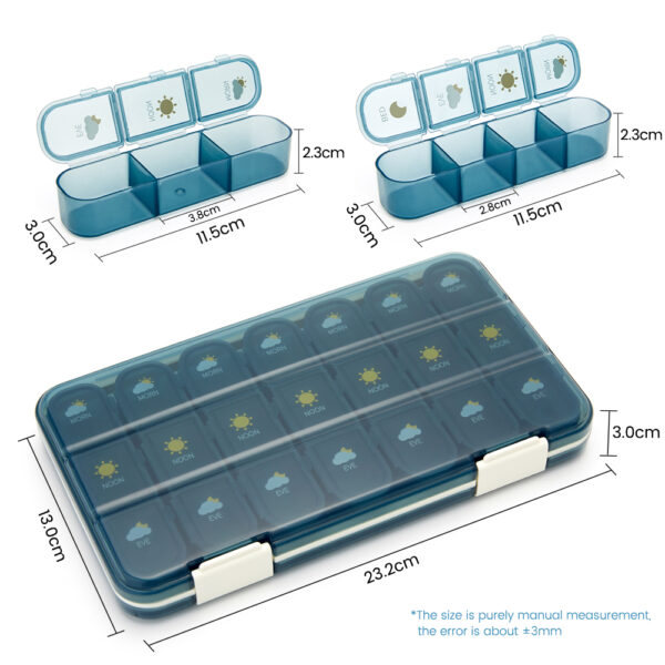 21/28 Grids Weekly Pill Box - Image 8