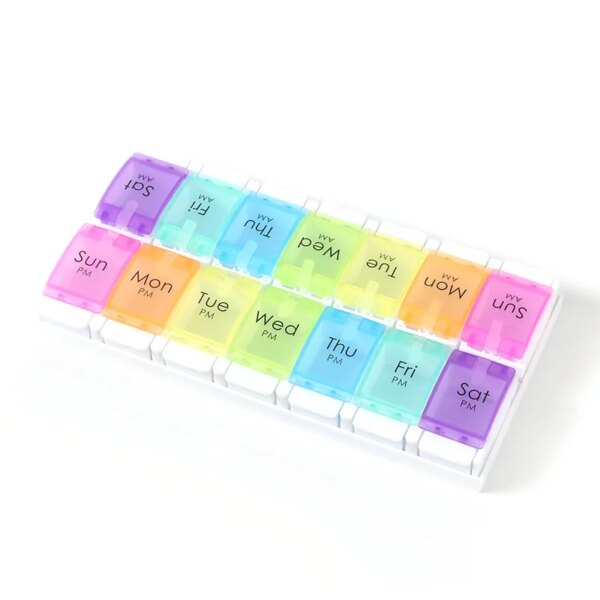 Weekly AM/PM 7-Day Pill Organizer with Push Button - Image 7