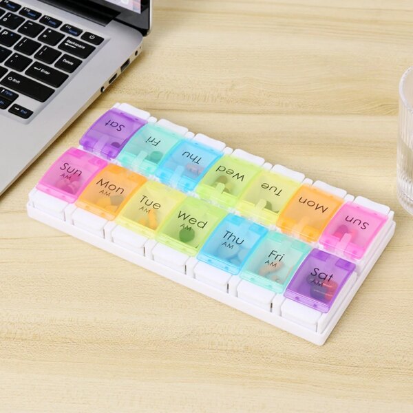 Weekly AM/PM 7-Day Pill Organizer with Push Button - Image 6