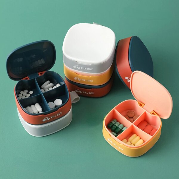 Compact Weekly Pill Organizer with 4 Compartments - Image 2