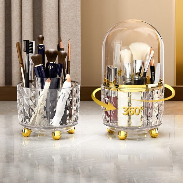 360° Rotating Dustproof Makeup Brush Holder and Organizer - Image 4