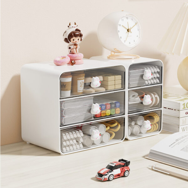 Clear Acrylic Desk Organizer with 3 Pull-Out Drawers - Image 6