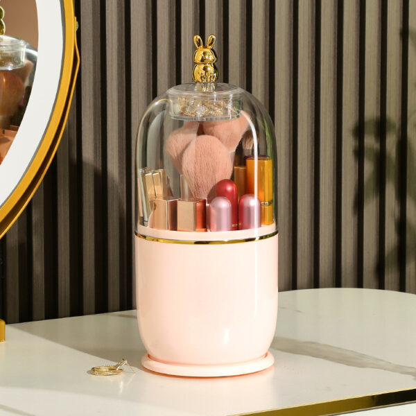 Clear Makeup Brush Holder with Lid - Image 5