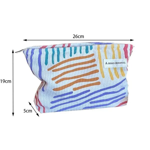 Women's Fashion Corduroy Striped Makeup Organizer - Image 6