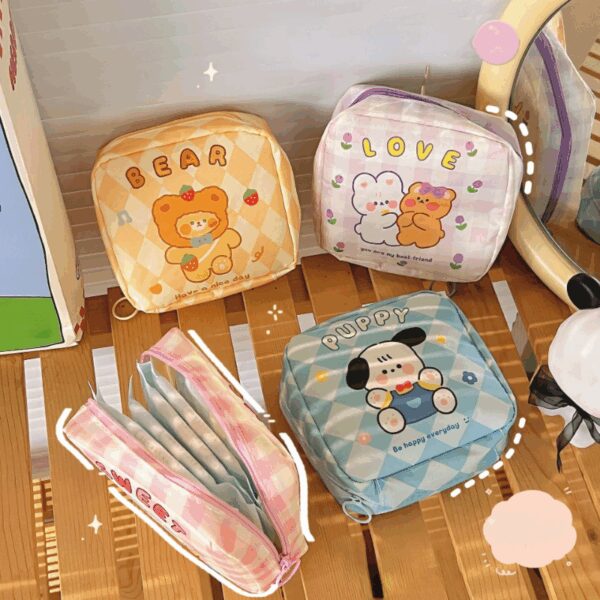 Women’s Mini Canvas Cosmetic Bag Set - Image 4