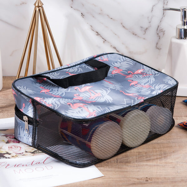 Women’s Oxford Makeup Bag with Bird and Cactus Print - Image 5