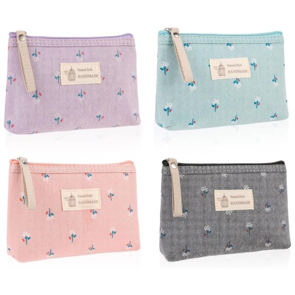 Floral Canvas Cosmetic Bag - Image 2