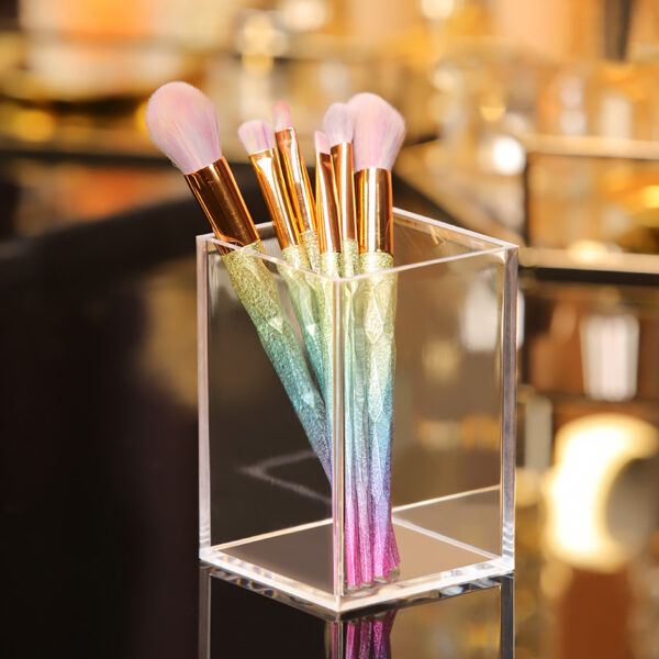 Plastic Makeup Brush Holder with Acrylic Storage Rack - Image 4