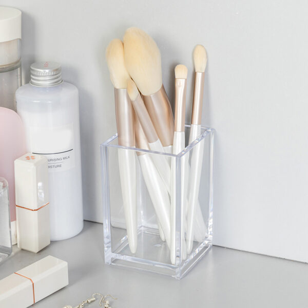 Plastic Makeup Brush Holder with Acrylic Storage Rack - Image 5
