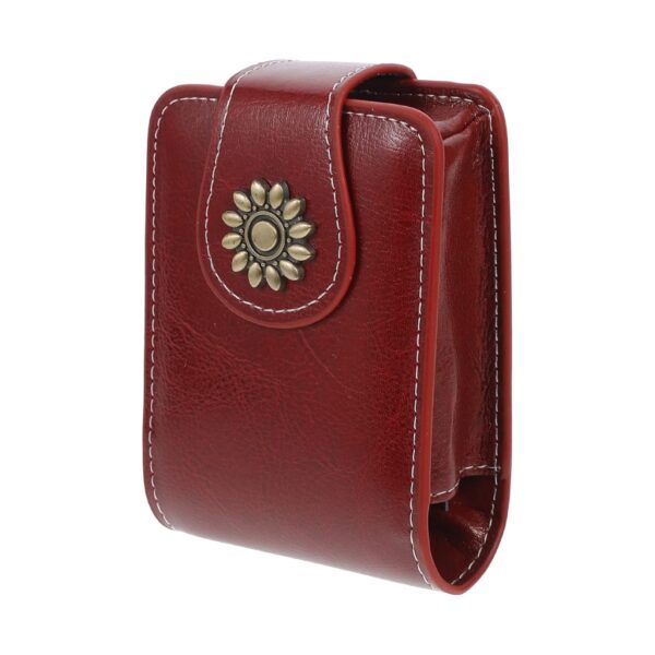 Mini Portable Leather Makeup Bag with Mirror - Image 6