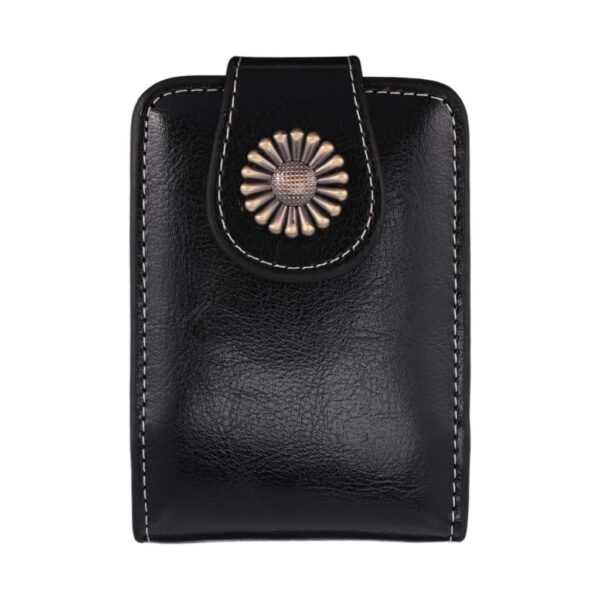 Mini Portable Leather Makeup Bag with Mirror - Image 7