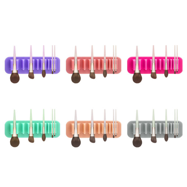 Wall-Mounted Silicone Makeup Brush Holder - Image 4