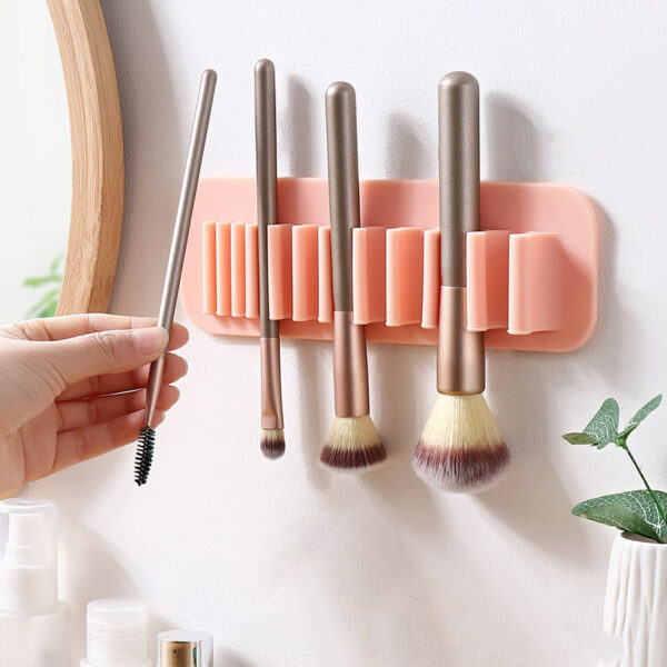 Wall-Mounted Silicone Makeup Brush Holder - Image 2