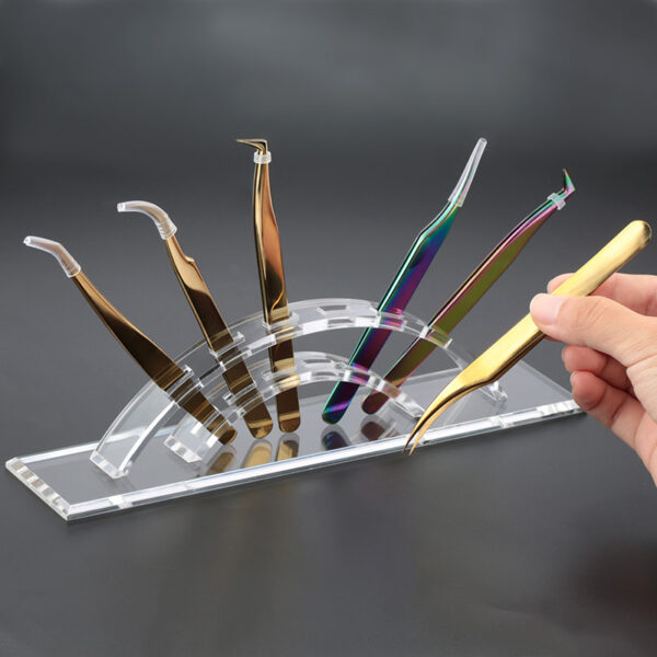 2PCS Professional Stainless Steel Eyelash Tweezers Set - Image 3