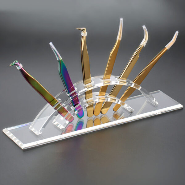 2PCS Professional Stainless Steel Eyelash Tweezers Set - Image 2